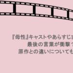 『母性』キャストやあらすじまとめ！最後の言葉が衝撃？原作との違いについても紹介