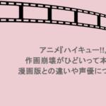 アニメ『ハイキュー!!』作画崩壊がひどいって本当？漫画版との違いや声優についても