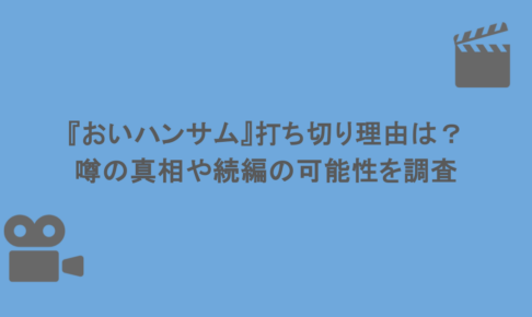 『おいハンサム』打ち切り理由は?噂の真相や続編の可能性を調査